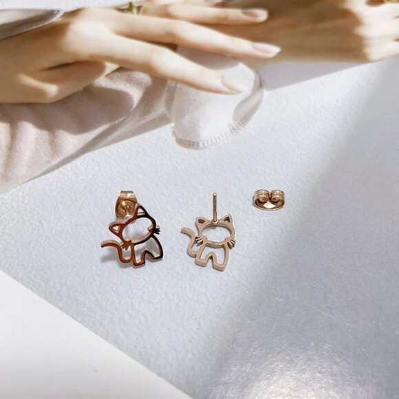 New Zenro Teen Girls Cute Animal Cartilage Pierced Hypoallergenic Stud Earrings - Picture 4 of 6